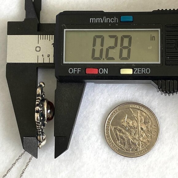 Sterling Silver 925 Oval Baltic Amber Ball Accent Pendant Necklace 18" Chain - Picture 15 of 16